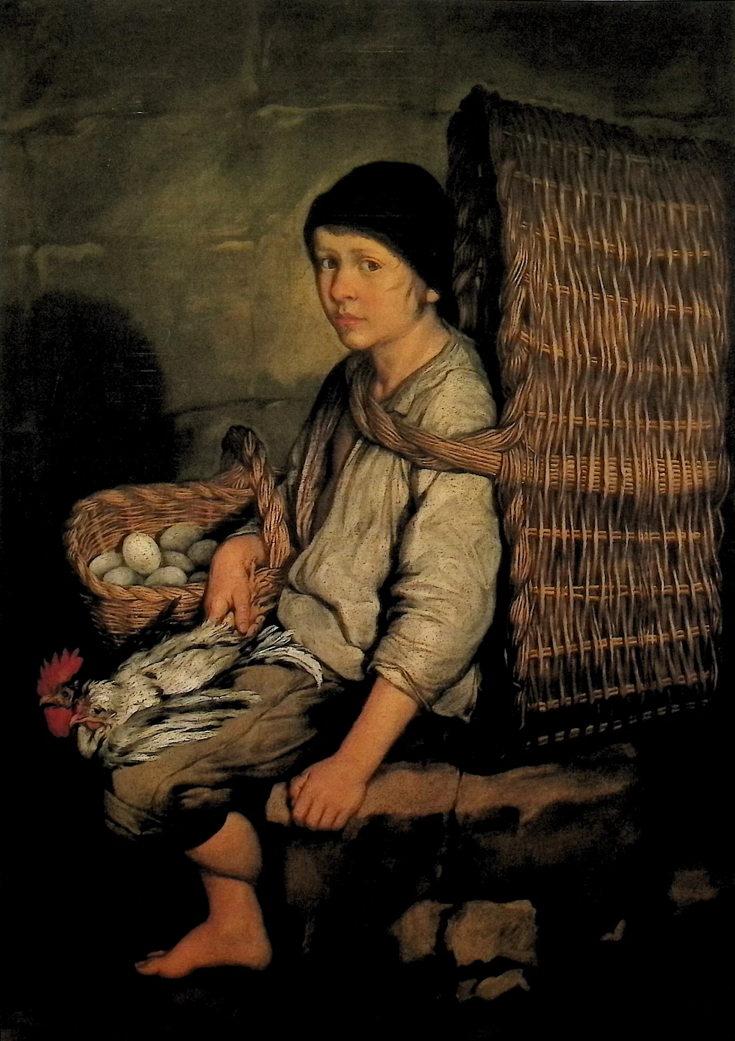 Giacomo Ceruti, il Pitocchetto - Portarolo seduto con cesta a tracolla (1736), Pinacoteca di Brera, Milano
